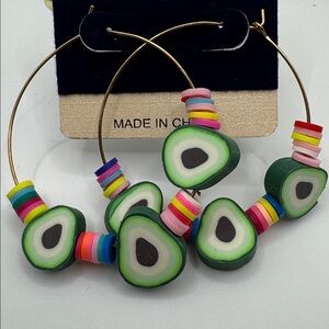 Colorful Avocado Hoop Earrings NWT